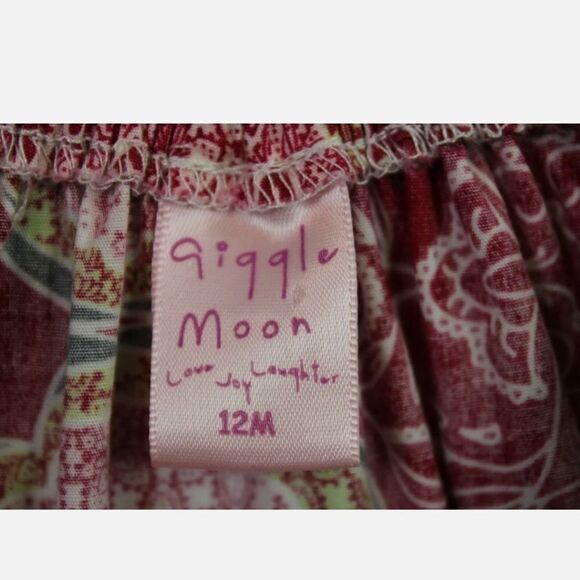 GIGGLE MOON GIRLS SIZE 12 MONTHS DRESS ELEPHANT RUFFLES LONG SLEEVE MULTICOLOR - Picture 8 of 9